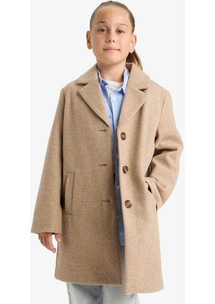 Kız Çocuk Ceket Yaka Düğmeli Parka E9735A825AU