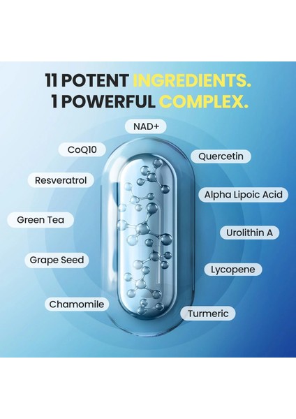Nad+ Advanced + Resveratrol Complex Urolithin A, COQ10, Quercetin 60 Kapsül fırsatları