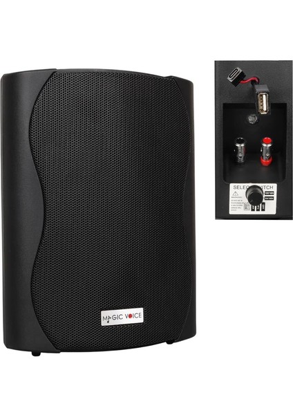 Magicvoice F-LHY5S 5.25 Inç 13.5 cm Hat Trafolu Duvar Tipi Sütun Okul Cami Hoparlör 20W Rms 180W Peak Mp3 USB Uyumlu