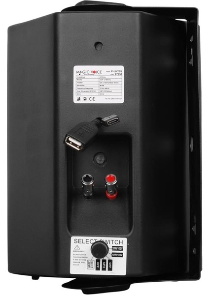 Magicvoice F-LHY5S 5.25 Inç 13.5 cm Hat Trafolu Duvar Tipi Sütun Okul Cami Hoparlör 20W Rms 180W Peak Mp3 USB Uyumlu modelleri