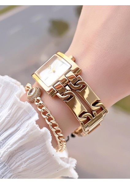 Çelik Kordon 30 mt Suya Dayanıklı Kadın Kol Saati+Bileklik BF.GF.10821.2 fiyatları