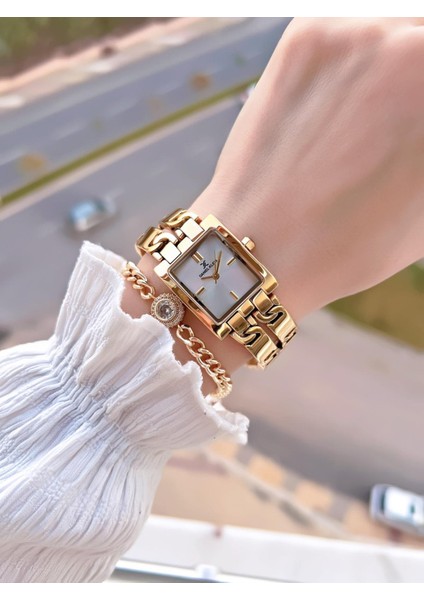 Çelik Kordon 30 mt Suya Dayanıklı Kadın Kol Saati+Bileklik BF.GF.10821.2 modelleri