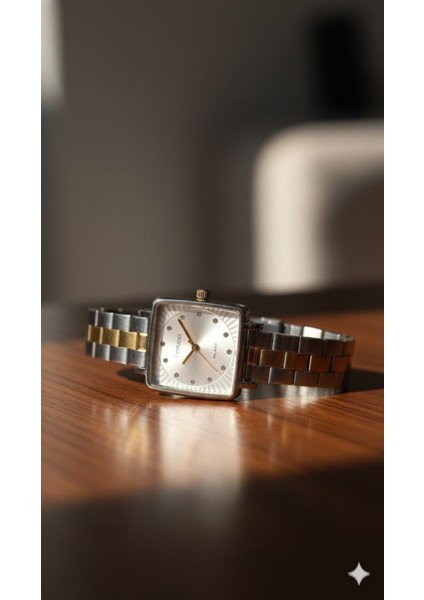 Kadın Kol Saati Gümüş Renk, Köşeli Kadran - Şık Metal Kordon, 2 Yıl Garantili fiyatları