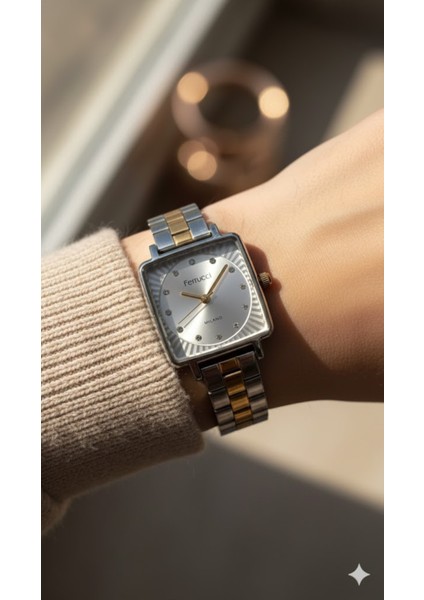 Kadın Kol Saati Gümüş Renk, Köşeli Kadran - Şık Metal Kordon, 2 Yıl Garantili modelleri