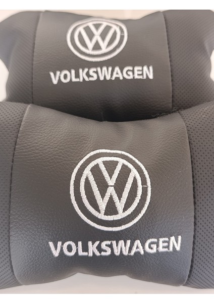 Volkswagen Uyumlu Beyaz Nakış Baskılı Oto Boyun Yastığı modelleri