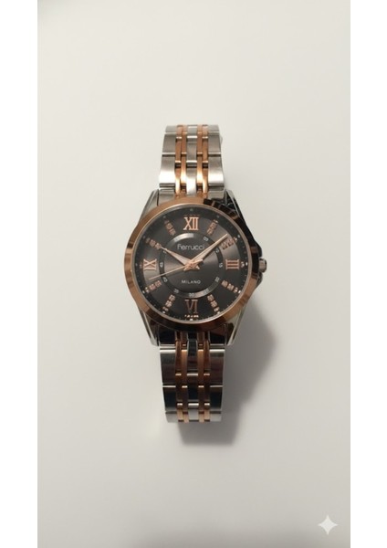 Kadın Kol Saati Gümüş Renk, Siyah Kadran - Şık Metal Kordon, 2 Yıl Garantili