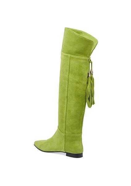 Yeşil Hakiki Süet Deri Kadın Klasik Çizme - K23K1CM66989-O48