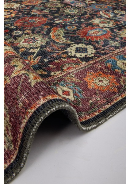 Norm Halı Allure 61-050 Siyah Eskitme Halı Etnik Otantik Dokuma Şönil Yıkanabilir Salon Halısı indirimleri