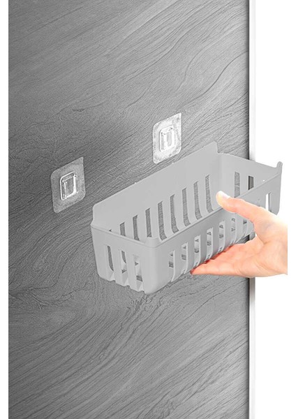 Deby 2'li Yapışkanlı Banyo Rafı Gri indirimleri