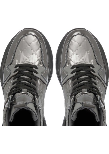 Gri Deri-Tekstil Erkek Casual Bot - E23K1BT56376-S1P