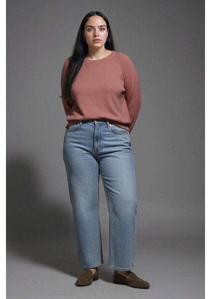 Relax Fit Bisiklet Yaka Basic Düz Triko Kazak