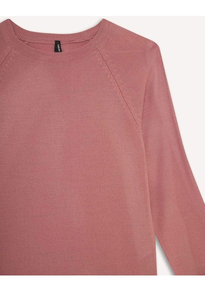 Relax Fit Bisiklet Yaka Basic Düz Triko Kazak