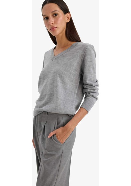 Relax Fit V Yaka Triko Kazak C4024AX25WN