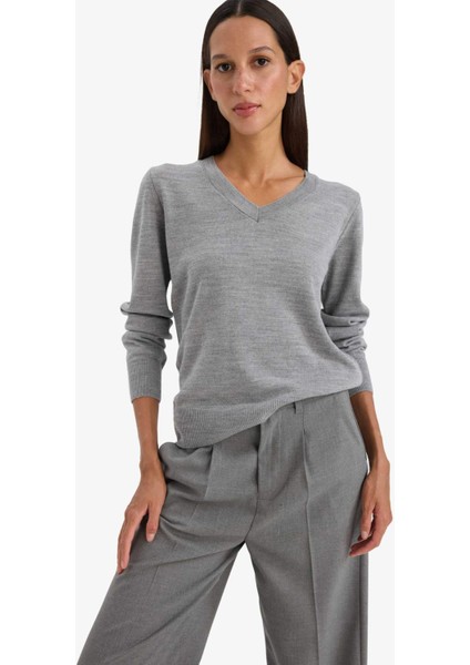 Relax Fit V Yaka Triko Kazak C4024AX25WN