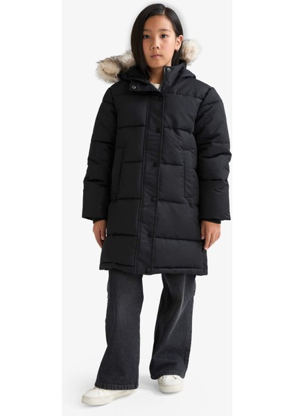 Kız Çocuk Kapüşonlu Fermuarlı Parka C8755A825AU