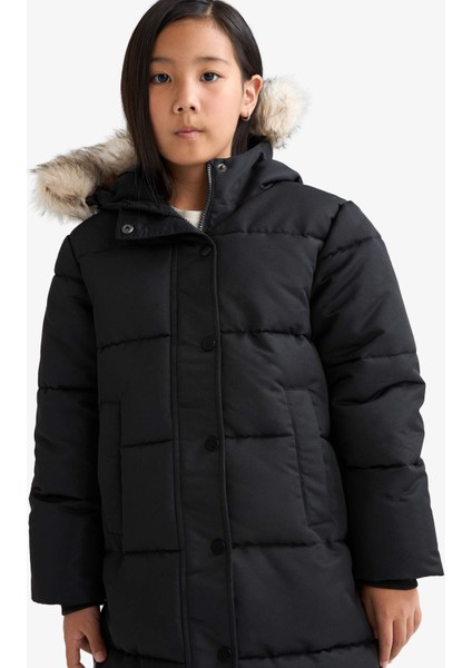 Kız Çocuk Kapüşonlu Fermuarlı Parka C8755A825AU