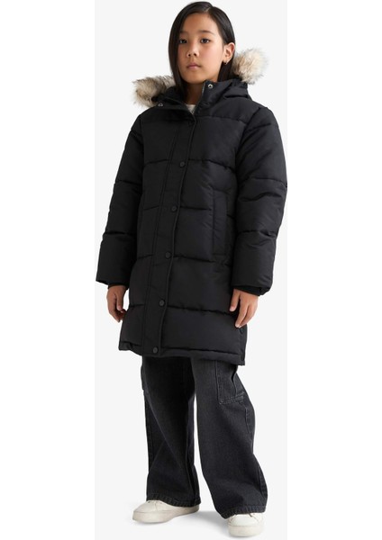 Kız Çocuk Kapüşonlu Fermuarlı Parka C8755A825AU