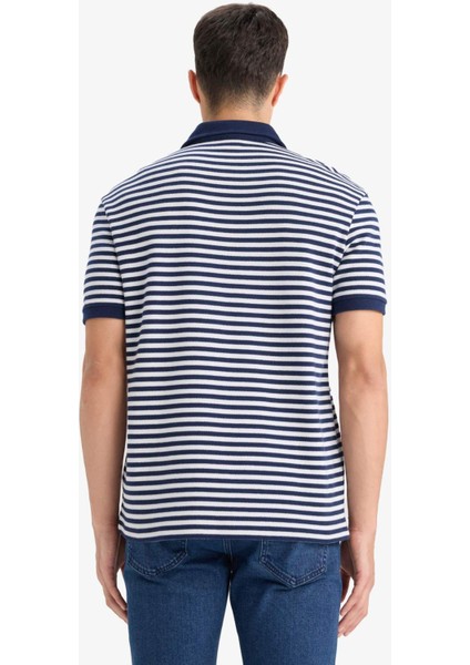Regular Fit Polo Yaka Kısa Kollu Çizgili Tişört E2620AX25SM