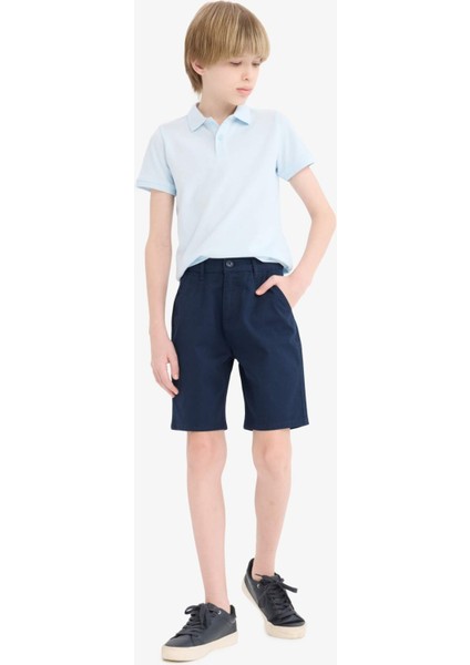 Erkek Çocuk Polo Yaka Basic Düz Pike Okul Tişörtü K1689A625AU