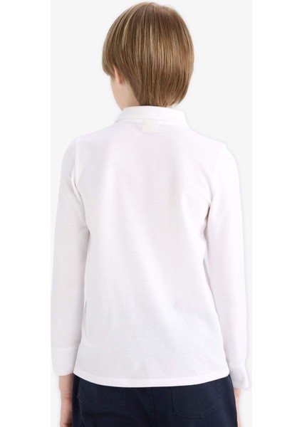 Erkek Çocuk Polo Yaka Pike Uzun Kollu Okul Tişörtü L0288A625AU