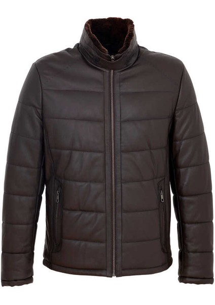 Kahve Hakiki Deri Erkek Hakiki Deri Mont - E23KDM310465-Q3I