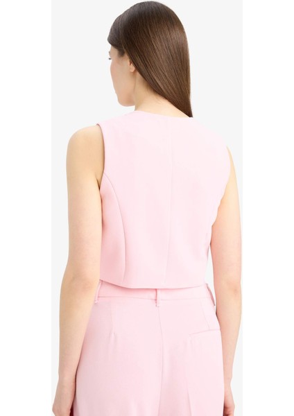 Regular Fit V Yaka Krep Blazer Yelek E8597AX25SP