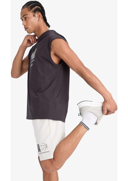 NBA Wordmark Oversize Geniş Kalıp Bisiklet Yaka Atlet E2750AX25SM