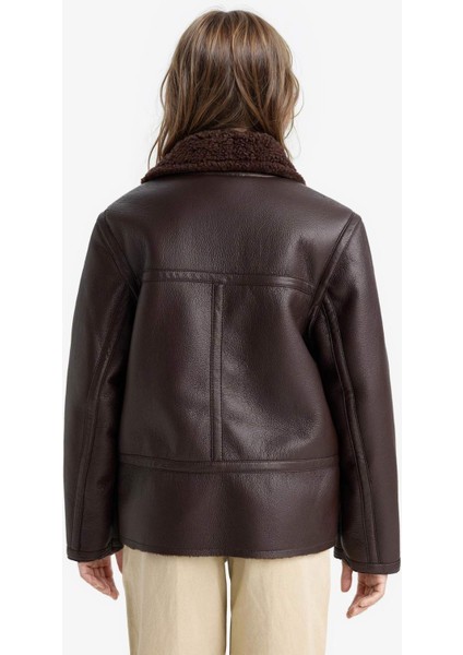 Kız Çocuk Pelüş Astar Fermuarlı Cepli Mont E7964A825AU