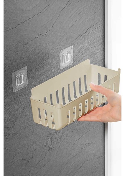Deby 2'li Yapışkanlı Banyo Rafı Bej fırsatları