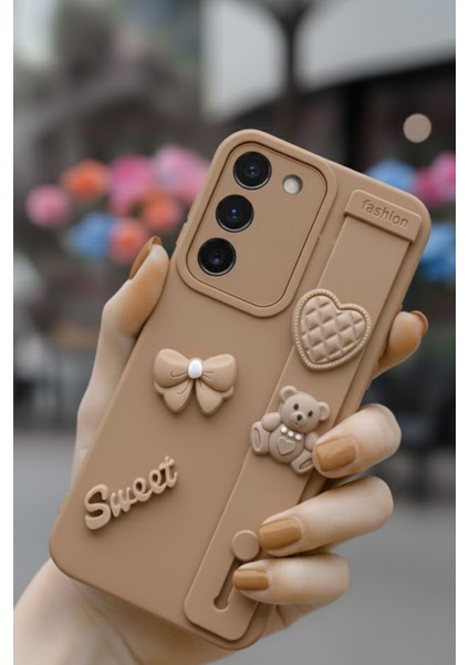 Samsung Galaxy S21 Fe Uyumlu Kahverengi Renk 3D Figürlü Darbe Emici Yumuşak Silikon Kapak modelleri