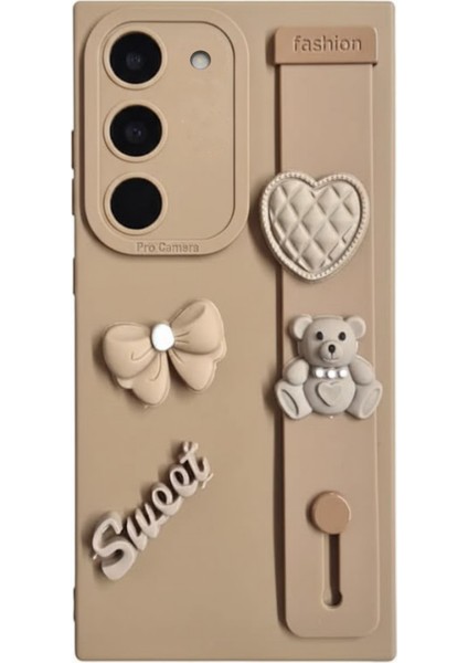 Samsung Galaxy S21 Fe Uyumlu Kahverengi Renk 3D Figürlü Darbe Emici Yumuşak Silikon Kapak fırsatları