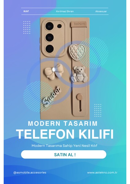 Samsung Galaxy S21 Fe Uyumlu Kahverengi Renk 3D Figürlü Darbe Emici Yumuşak Silikon Kapak indirimleri