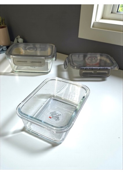 Cam Kahvaltılık Kase Vakumlu Silikonlu Kilit Kapaklı Hava Almaz Cam Saklama Kabı 365CC 2 Adet fiyatları