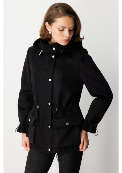 Kapüşonlu Kapak Cepli Kaşe Mont 6041-26K fiyatları