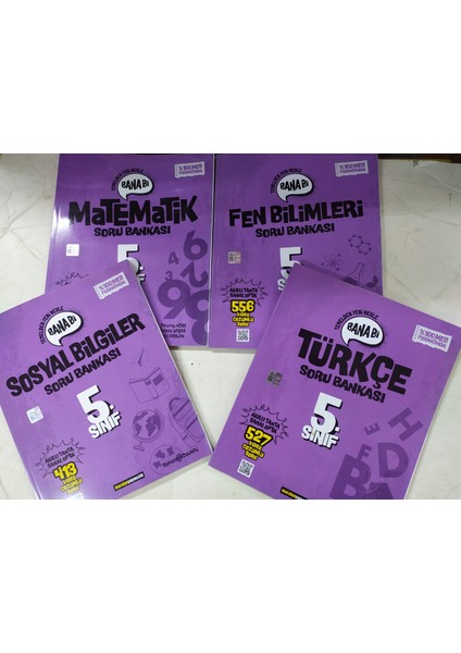 Maraton Yayıncılık 5.sınıf Bana Bi Matematik+Türkçe+Sosyal+Fen Soru Bankası