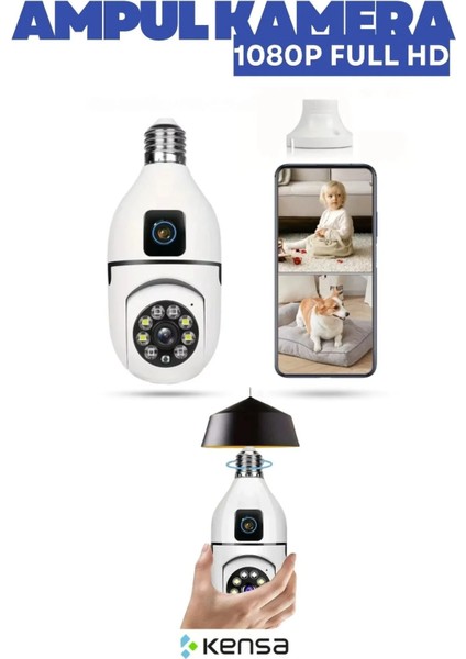 Iç Mekan Güvenlik Kamerası 1080P Full Hd – Duya Takılan Akıllı Çift Lensli Kamera fırsatları