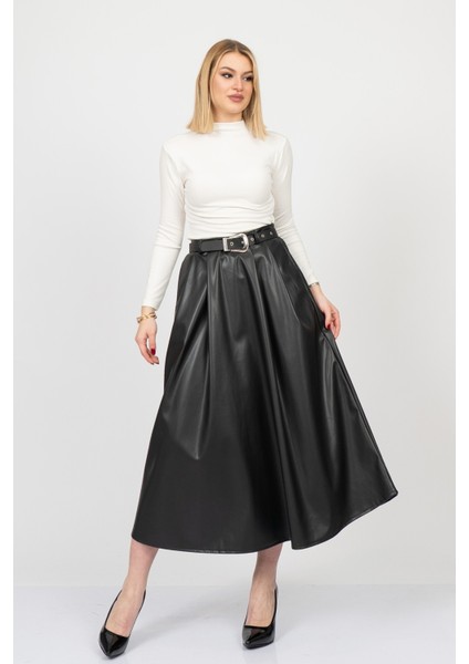 Leathercurve Belted Winter Skirt – 6827