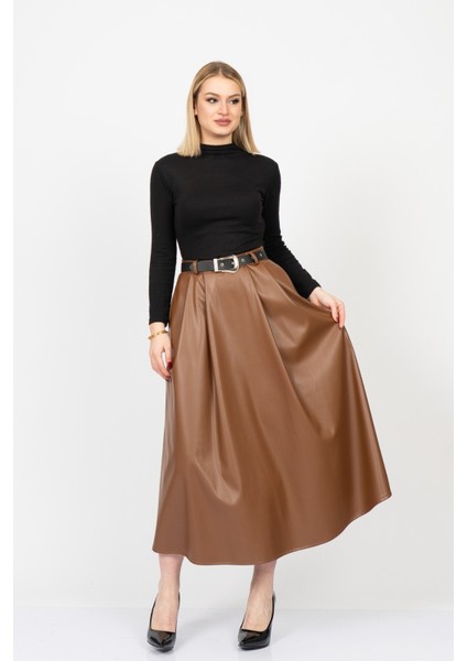 Leathercurve Belted Winter Skirt – 6827 fırsatları