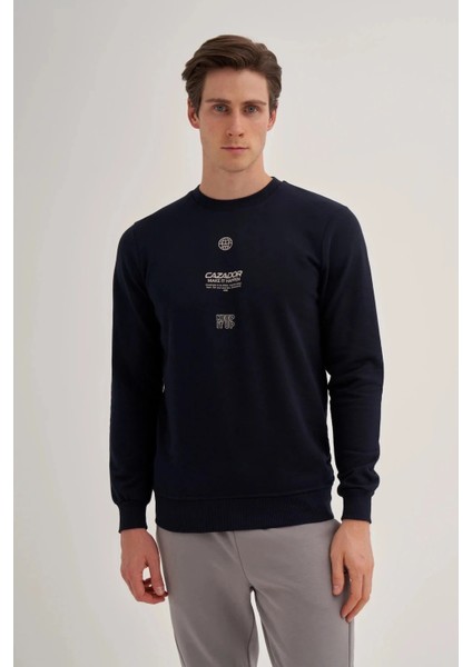 3 Iplik Erkek Lacivert Sweatshirt 5222