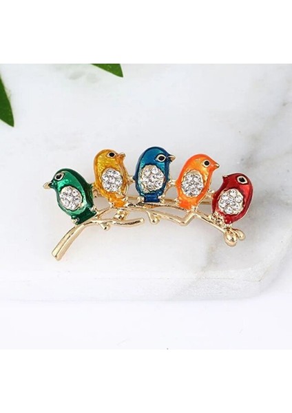 Sıralı 5 Kuş Broş