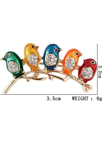 Sıralı 5 Kuş Broş fiyatları