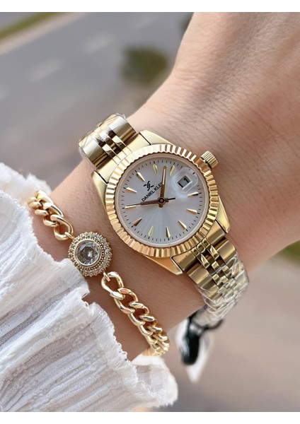 2 Yıl Garantili Jubile Kordon 3 Atm Suya Dayanıklı Kadın Kol Saati+Bileklik F.Z.10030.3