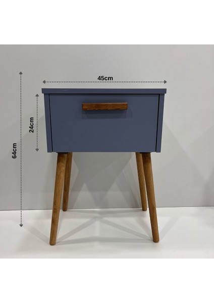 Zeta Komodin Kapaklı, Ege Mavi Renk, Ahşap Ayaklı, Sehpa fiyatları