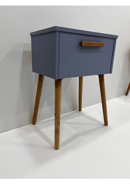 Zeta Komodin Kapaklı, Ege Mavi Renk, Ahşap Ayaklı, Sehpa modelleri