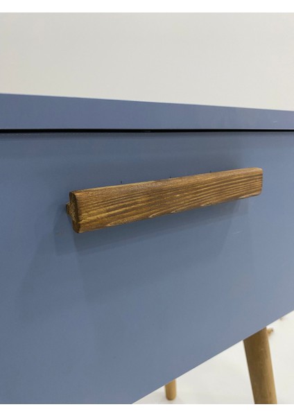 Zeta Komodin Kapaklı, Ege Mavi Renk, Ahşap Ayaklı, Sehpa fırsatları