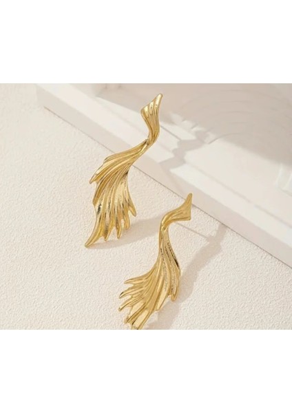 Dalga Detaylı Gold Vip Kaplama Küpe fiyatları