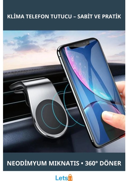 Mandallı Mıknatıslı Telefon Tutucu Araba Klimasına Takılan