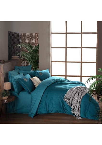 Ederlezi Tek Kişilik %100 Pamuk Flanel (Pazen) Nevresim Takımı Turkuaz
