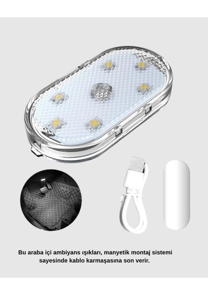 Yzlal Manyetik Araba Içi Ambiyans LED Işık Seti – Kolay Montajlı ve Kablolara Gerek Yok fırsatları