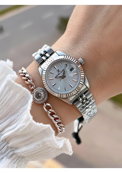 2 Yıl Garantili Jubile Kordon 3 Atm Suya Dayanıklı Kadın Kol Saati+Bileklik F.Z.10030.1